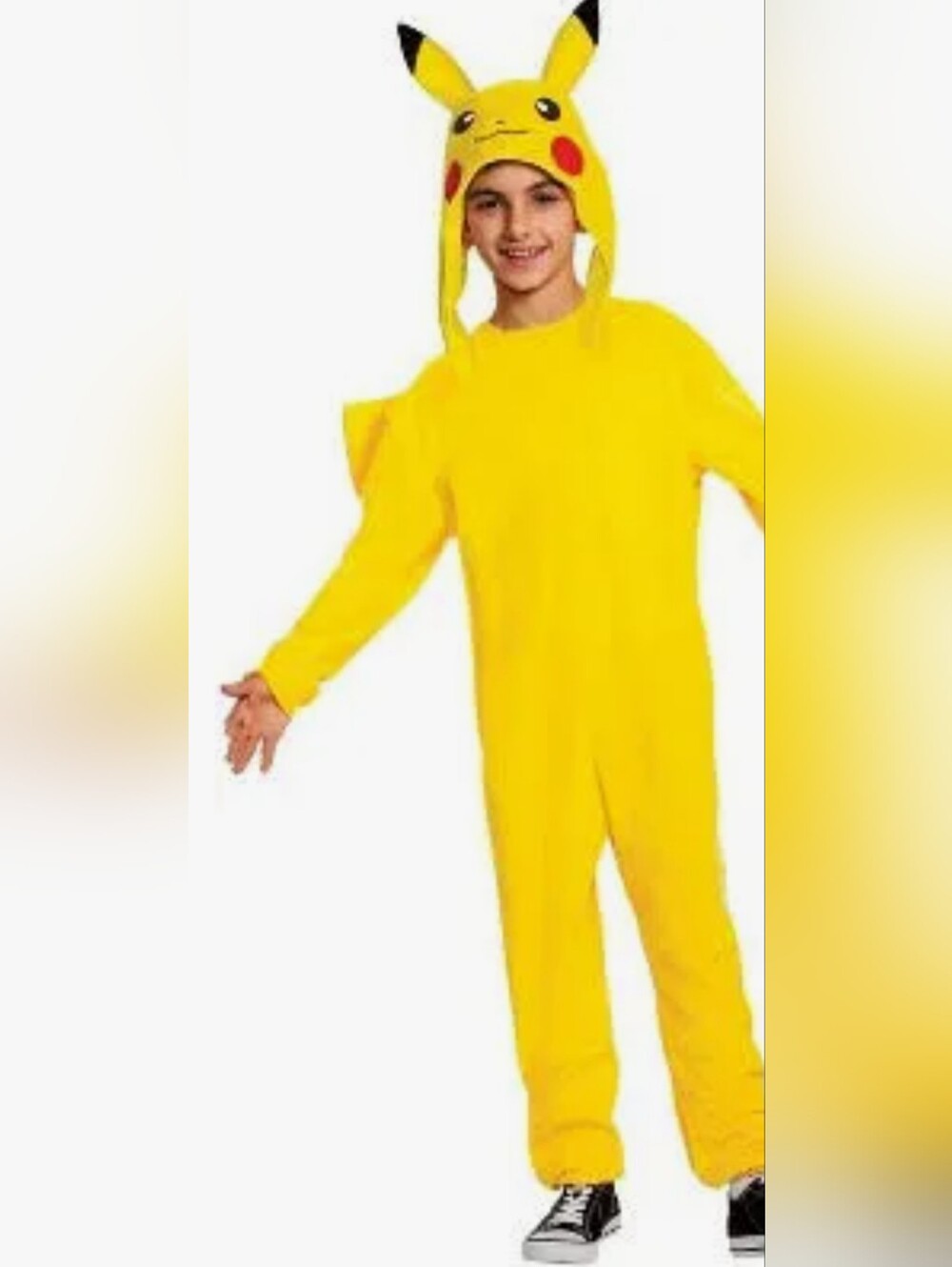 Pokemon Kids Yellow Plush Hooded Top Small 6/7